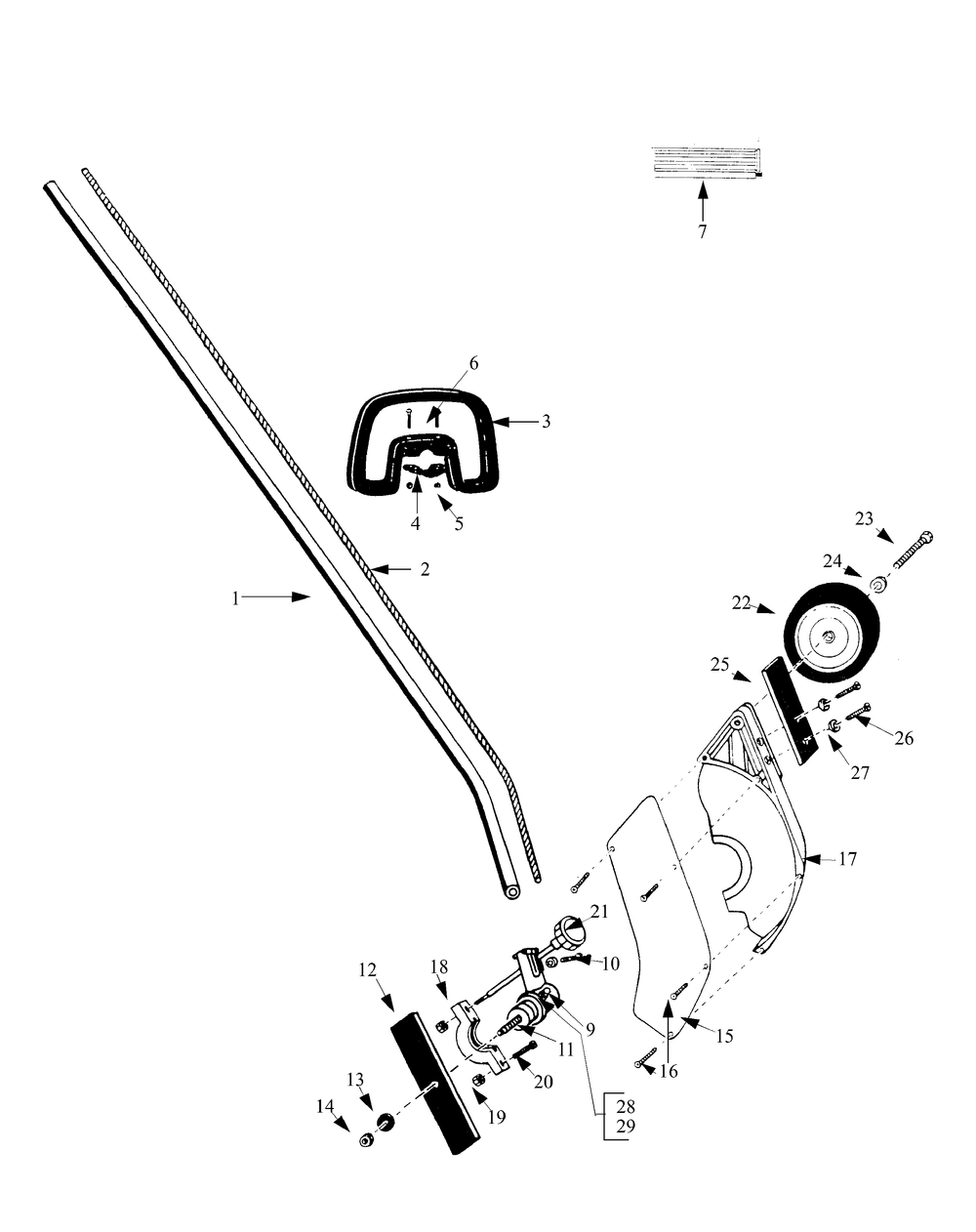 Shaft Assembly Diagram and Parts List for SE26-C 59AA402050-59AA402150-59AA402750 Cub Cadet Edger